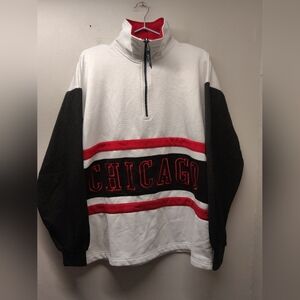 Chicago stardom sweater Vtg jersey knit large red white black pullover men's